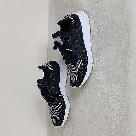 Adidas Swift Run Black & Silver Athletic Sneakers - Picture 5 of 7